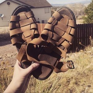 Old school leather Tevas
